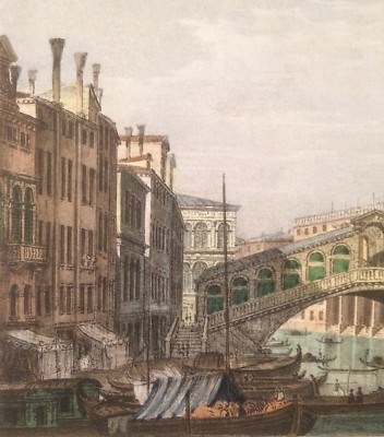 Venezia, Il Ponte Di Rialto. Veduta Animata Ispirata A Canaletto