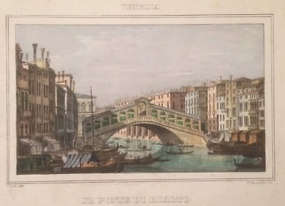 Venezia, Il Ponte Di Rialto. Veduta Animata Ispirata A Canaletto