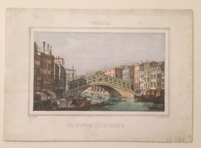 Venezia, Il Ponte Di Rialto. Veduta Animata Ispirata A Canaletto