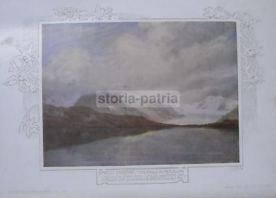 Carlo Cressini: Colle Di Merjelen, Ghiacciai Alpini. Stampa A Colori d'Epoca