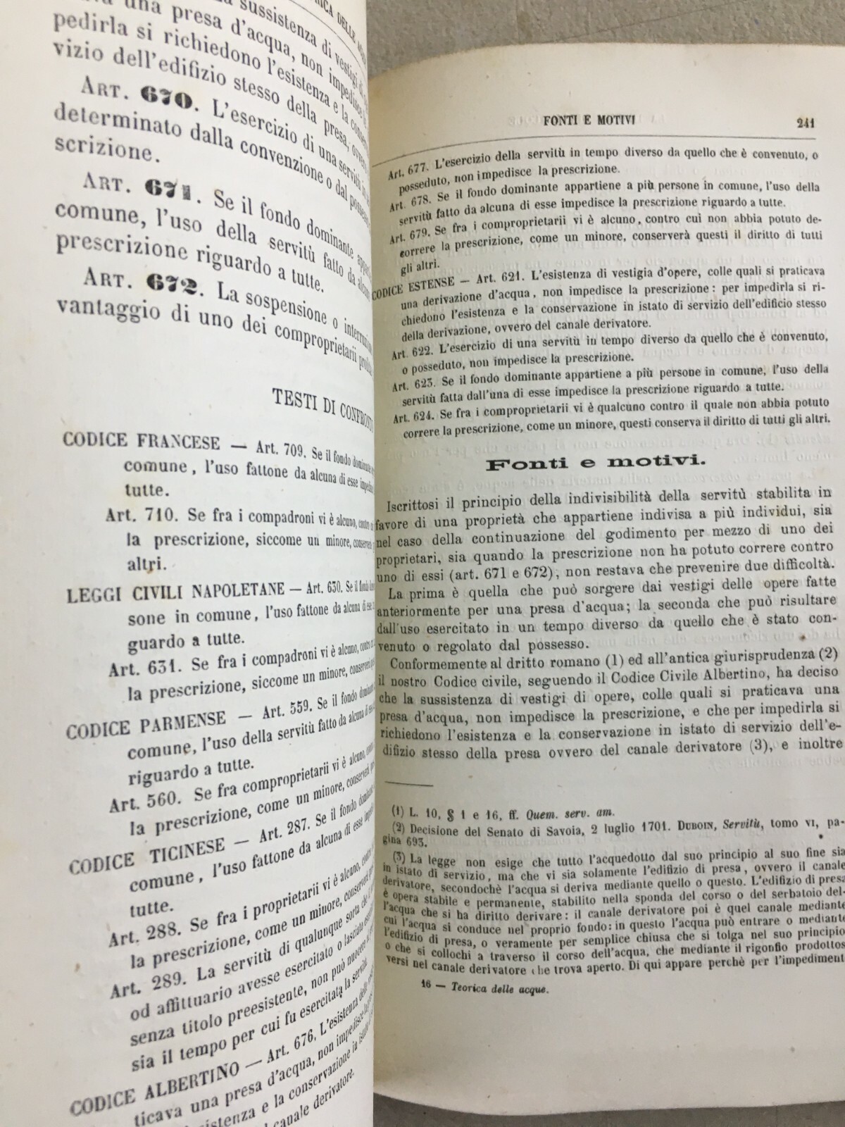 La Teorica Delle Acque Di Ragion Privata   Gaetano Foschini, 1883