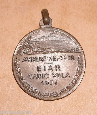 Napoli   Radiofonia, Marineria, Nautica, EIAR, Radio Vela, Veduta Col Vesuvio, Medaglia