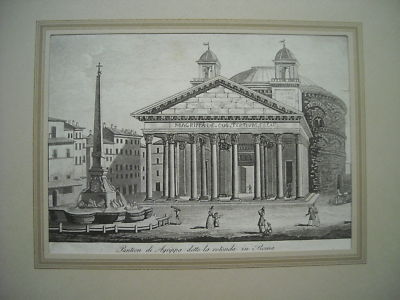 Roma: Pantheon Di Agrippa, Veduta Dell'Ottocento