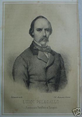 Risorgimento E Brigantaggio Meridionale, Luigi Pelagallo: Antico Ritratto, Litografia Dell'800