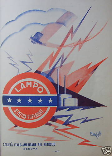 Aeronautica, Aerei, Benzina Lampo, Genova, Motori Piaggio, Grafica Di Negrin
