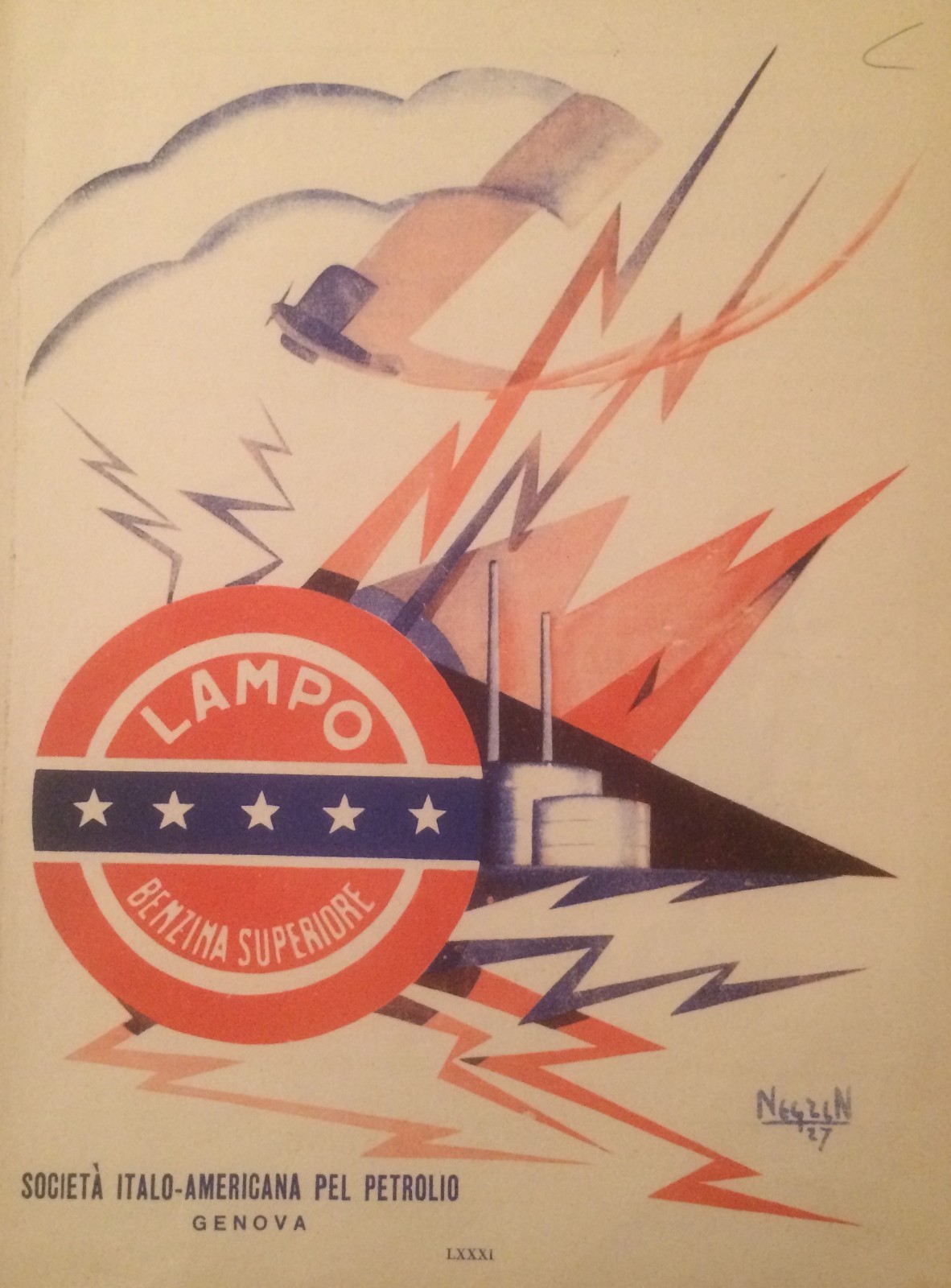 Aeronautica, Aerei, Benzina Lampo, Genova, Motori Piaggio, Grafica Di Negrin