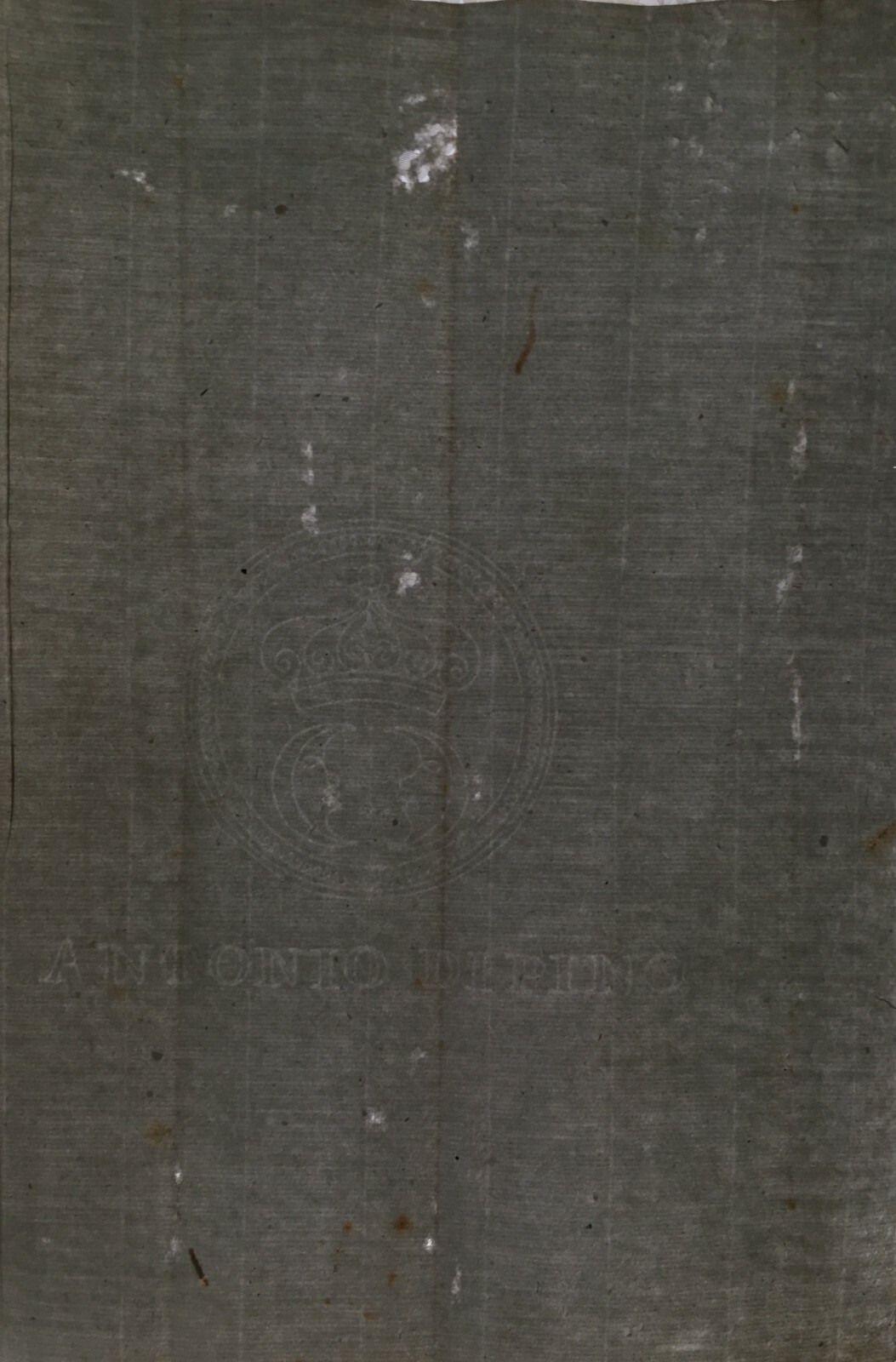 Collezionismo Cartaceo: Antica Carta Filigranata Di Pino   Araldica, Luna, Corona