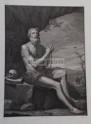 Ribera, Arte Antica: Incisione Di Marchi E Metalli, S. Paolo O Girolamo, XIX Secolo