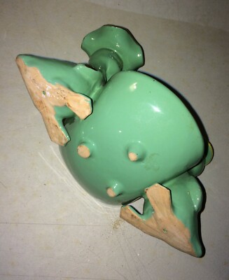 Soprammobile In Ceramica Con Figure Di Paperi E Cestino Svuotatasche