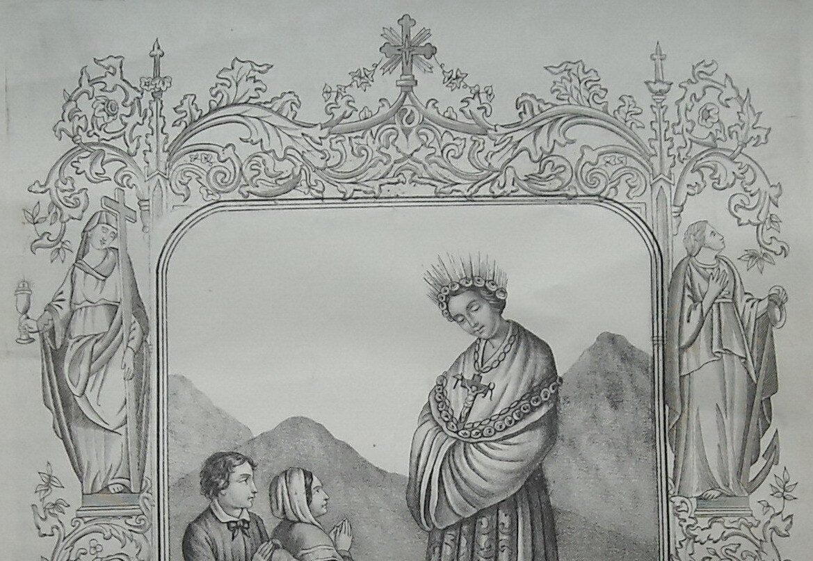 Campania, Irpinia, Ariano: Antica Stampa Popolare Della Madonna Della Saletta, Mariano, Metà Ottocento