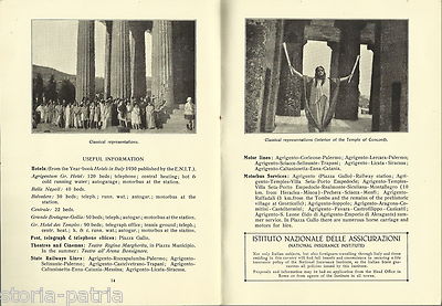 Sicilia, Agrigento, Turismo: Guida ENIT, Vedute, Mappe, Tempio, Teatro, Notizie Varie