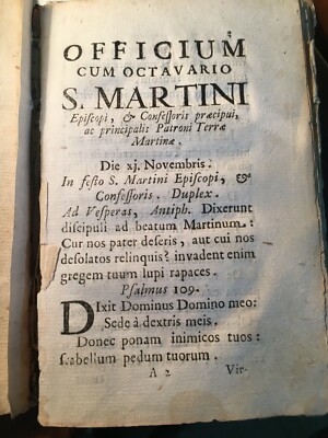 Puglia, Martina Franca, S. Martino Vescovo, Antica Edizione Devozionale, 1715