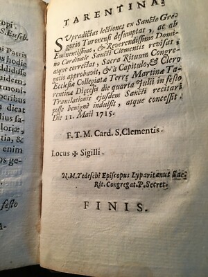 Puglia, Martina Franca, S. Martino Vescovo, Antica Edizione Devozionale, 1715