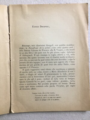 Federico Balsimelli: Parafrasi Della Canzone Del Petrarca Alla B. Vergine (1885)