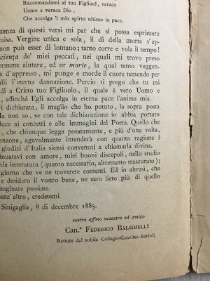 Federico Balsimelli: Parafrasi Della Canzone Del Petrarca Alla B. Vergine (1885)