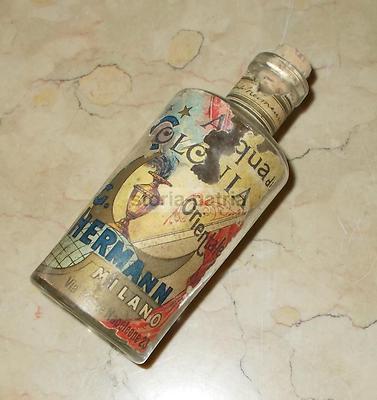 Acqua Di Colonia Orientale G. Hermann Milano, Flacone In Vetro Con Etichetta Cromolitografica