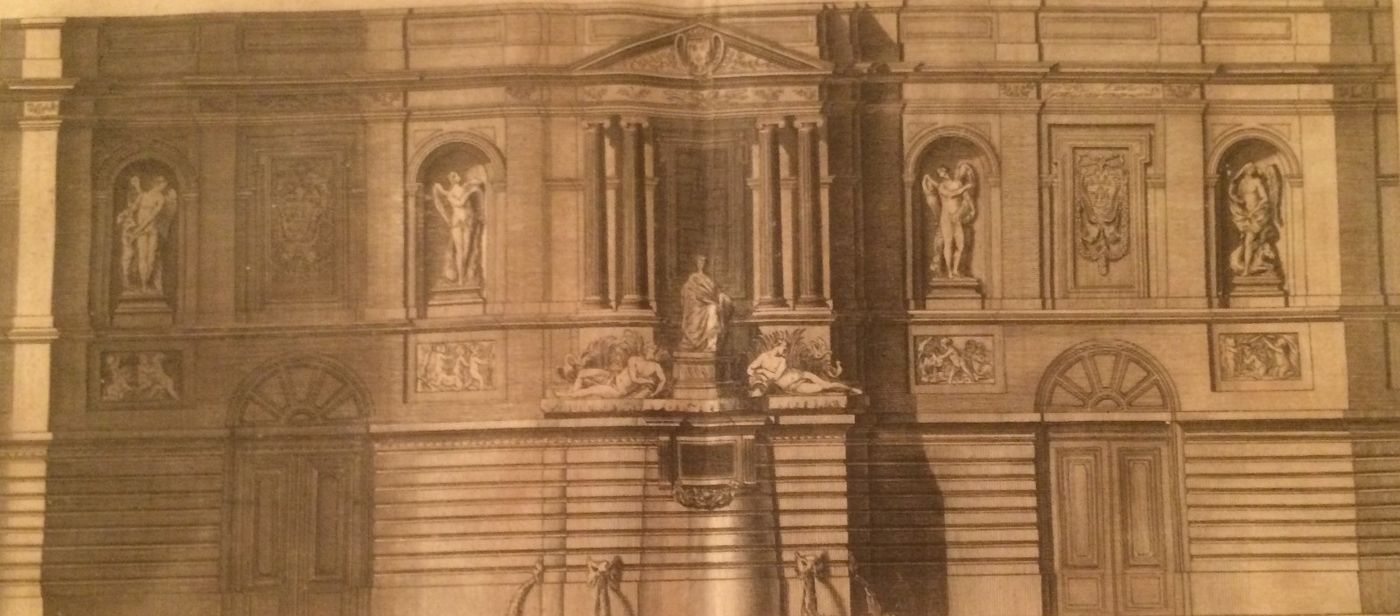 Architettura Francia: Fontana Monumentale Di Bouchardon, Incisione Di Guidotti, XVIII Secolo