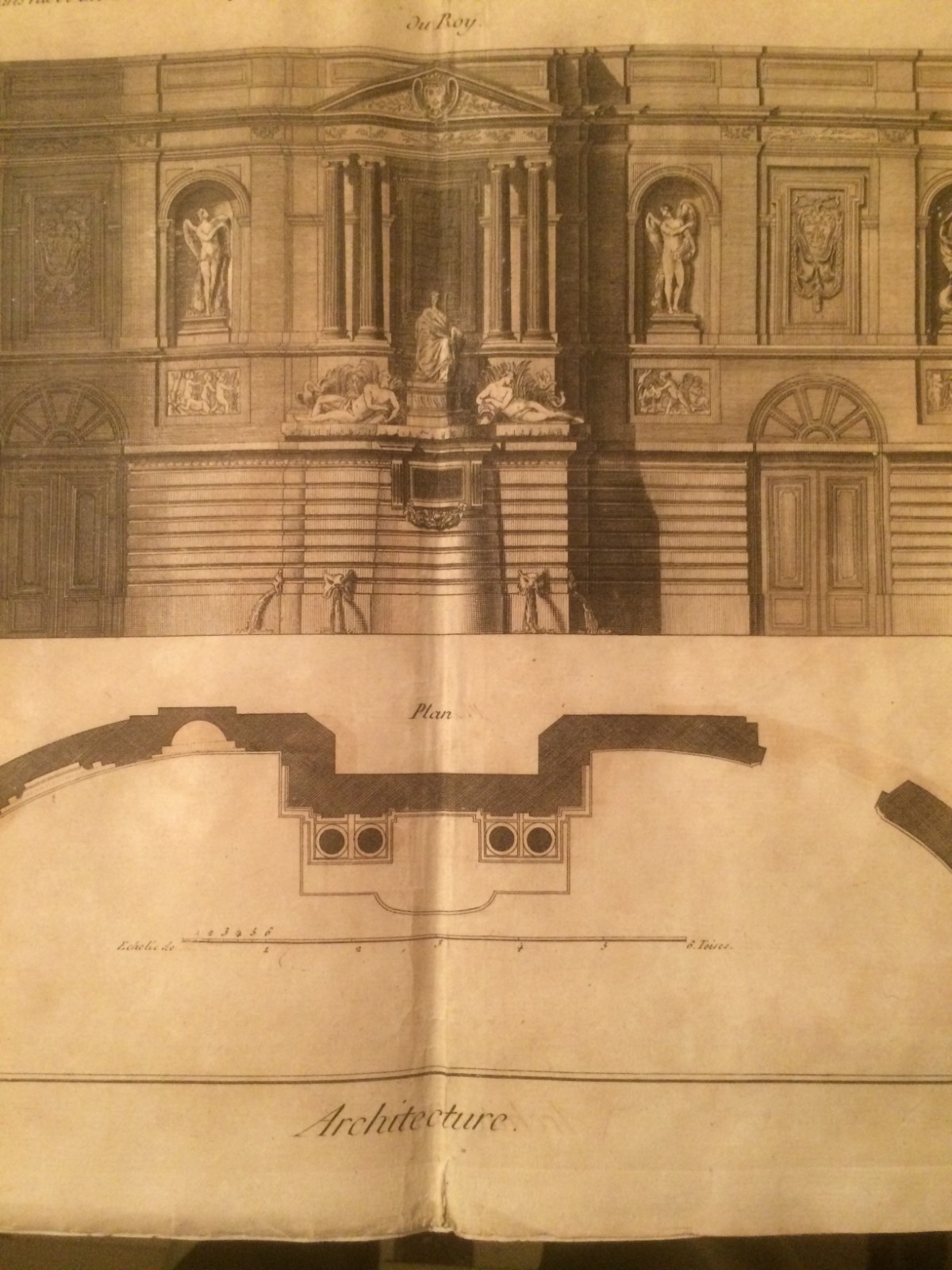 Architettura Francia: Fontana Monumentale Di Bouchardon, Incisione Di Guidotti, XVIII Secolo