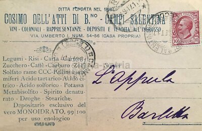 Puglia, Lecce, Campi Salentina: Cartolina Pubblicitaria Cosimo Dell'Atti