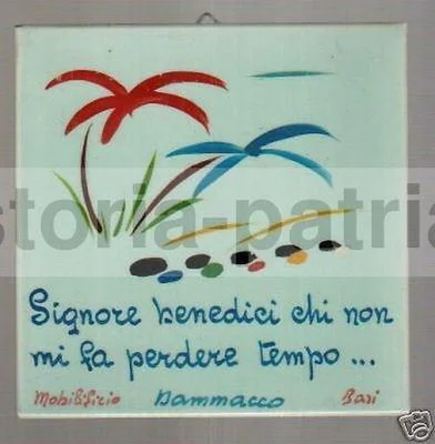 Puglia, Bari, Vintage Advertising, Dammacco Furniture Store, Artist Giuseppe Damiani, Proverb