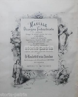Arte, Disegno Industriale, Sicilia, Catania, De Benedetti, Antica Stampa, Allegorie