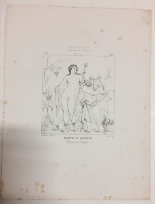 Mitologia, Musica, Sileno, Bacco, Enologia, Uva: Antica Decorazione Pompeiana, Stampa