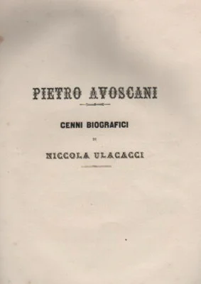 Cenni Biografici di Niccola Ulacacci su Pietro Avoscani: Livorno ed Egitto