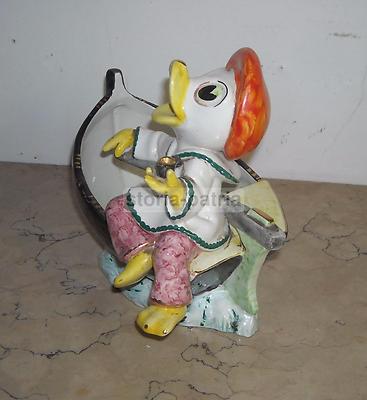 Scultura In Ceramica Policroma: Paperotto Pescatore