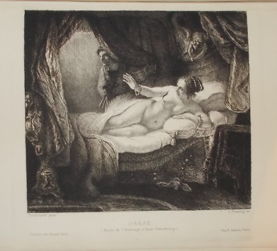 Danae (Rembrandt), Incisione Di Léopold Flameng   XIX Secolo