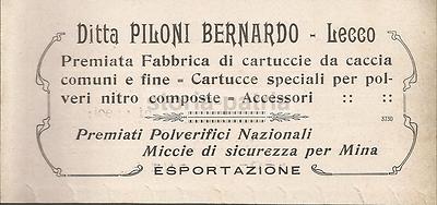 Sport, Caccia E Cartucce: Polverificio Lecco Bernardo Piloni, Ferramenta Ed Elastici