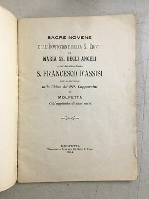Puglia, Molfetta: Teologia, Novene E Inni Sacri, 1914