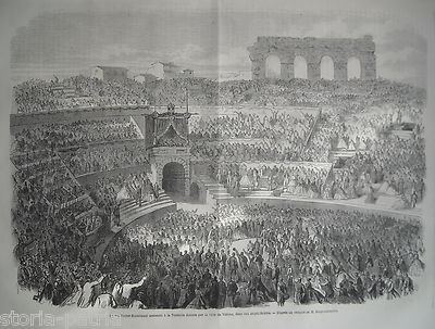 Veneto, Verona: Arena Animatissima, Tombola, Re Vittorio Emanuele. Borgomainerio, 1866