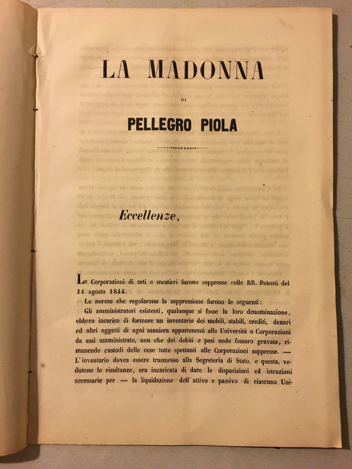 Giuridica, Allegazione Genova   Arte, Controversia Sulla Madonna Del Piola, Orefici