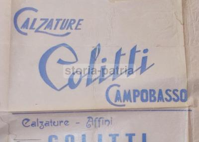 Molise, Campobasso: Calzature Colitti, Foglio Pubblicitario d'Epoca