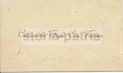 Militaria Inusuale, Biglietto Da Visita d'Epoca Da Collezione: Vittorio Tassi