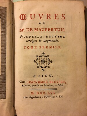 Maupertuis   Oeuvres De M. De Maupertuis (1756): Cosmologia, Astrofisica E Filosofia