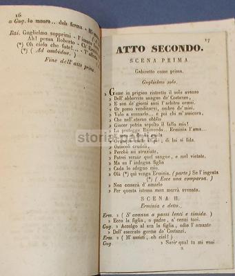 Roberto Di Costanzo: Libretto d'Opera (Napoli, Real Teatro S. Carlo, 1839)