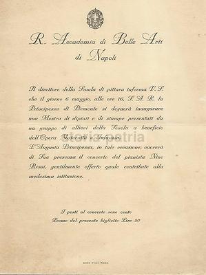Mostra d'Arte A Napoli, Accademia Di Belle Arti, Savoia E Concerto Di Nino Rossi