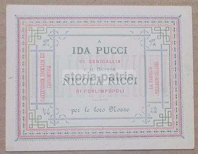 Marche, Senigallia, Forlimpopoli, Pucci Ricci, Biglietto Auguri, Tellarini Salaghi
