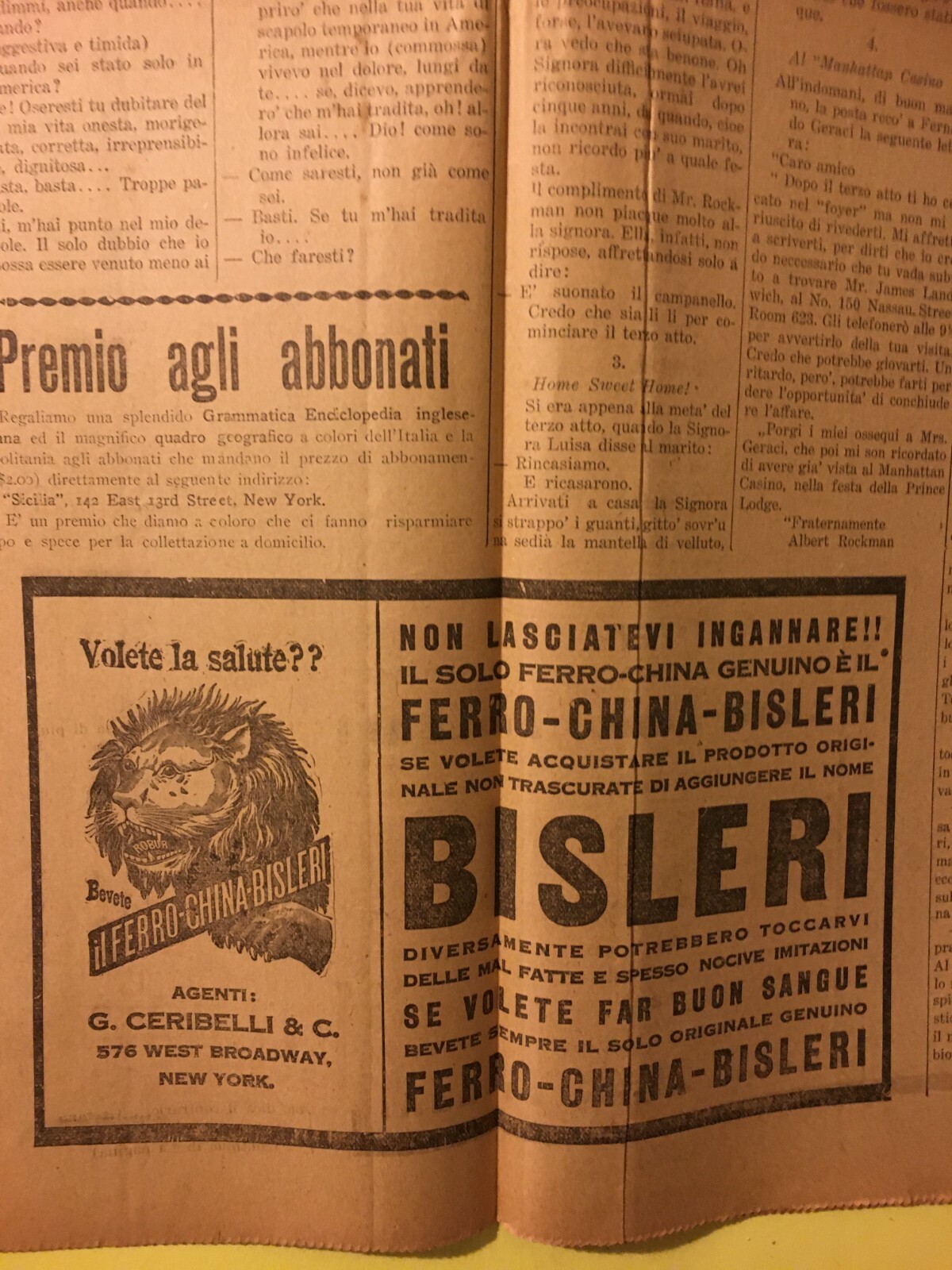 Sicilia: Emigrazione Siciliana In America, Palermo, Messina E Cronaca Di Villarosa, 1913