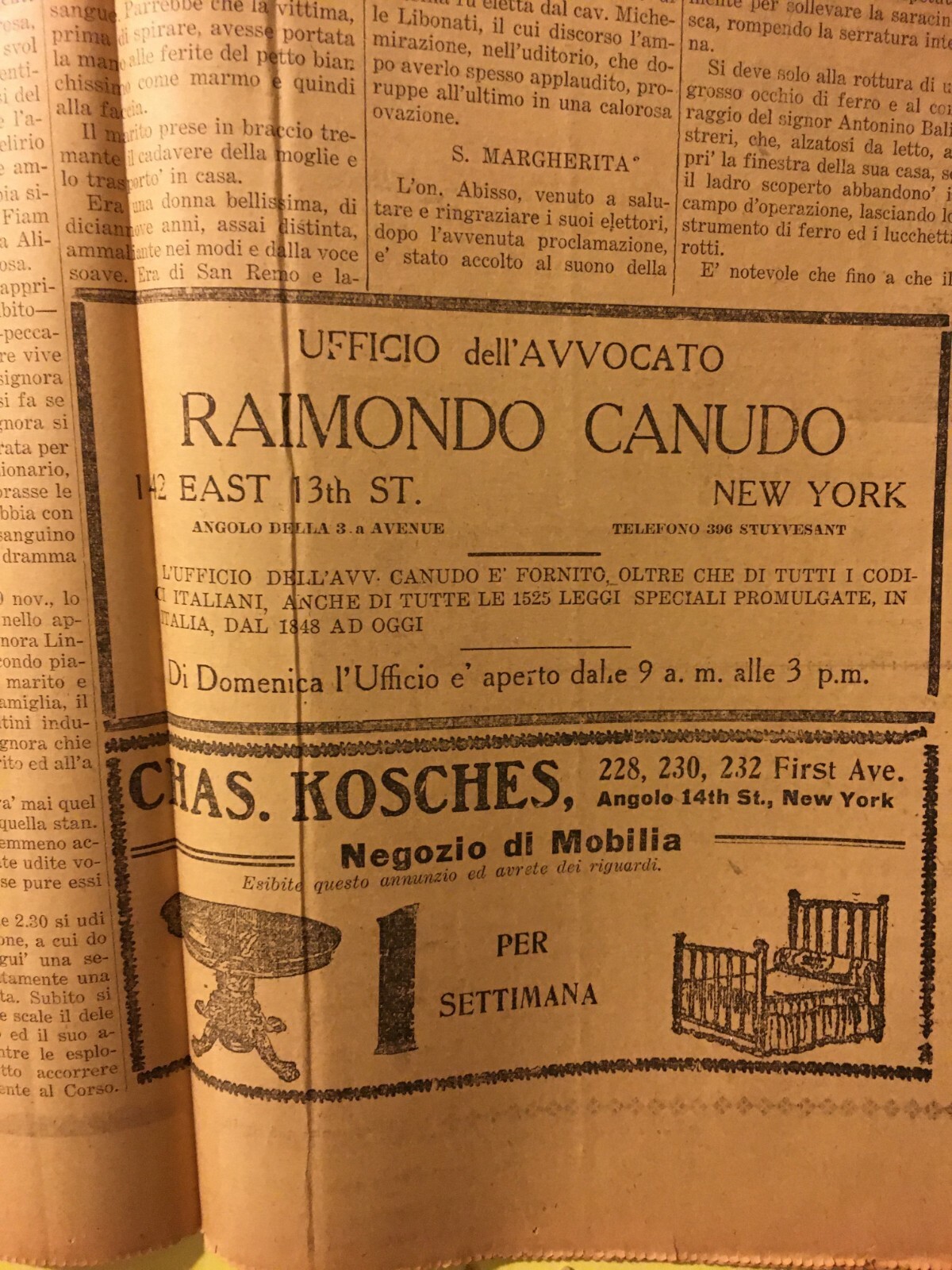 Sicilia: Emigrazione Siciliana In America, Palermo, Messina E Cronaca Di Villarosa, 1913