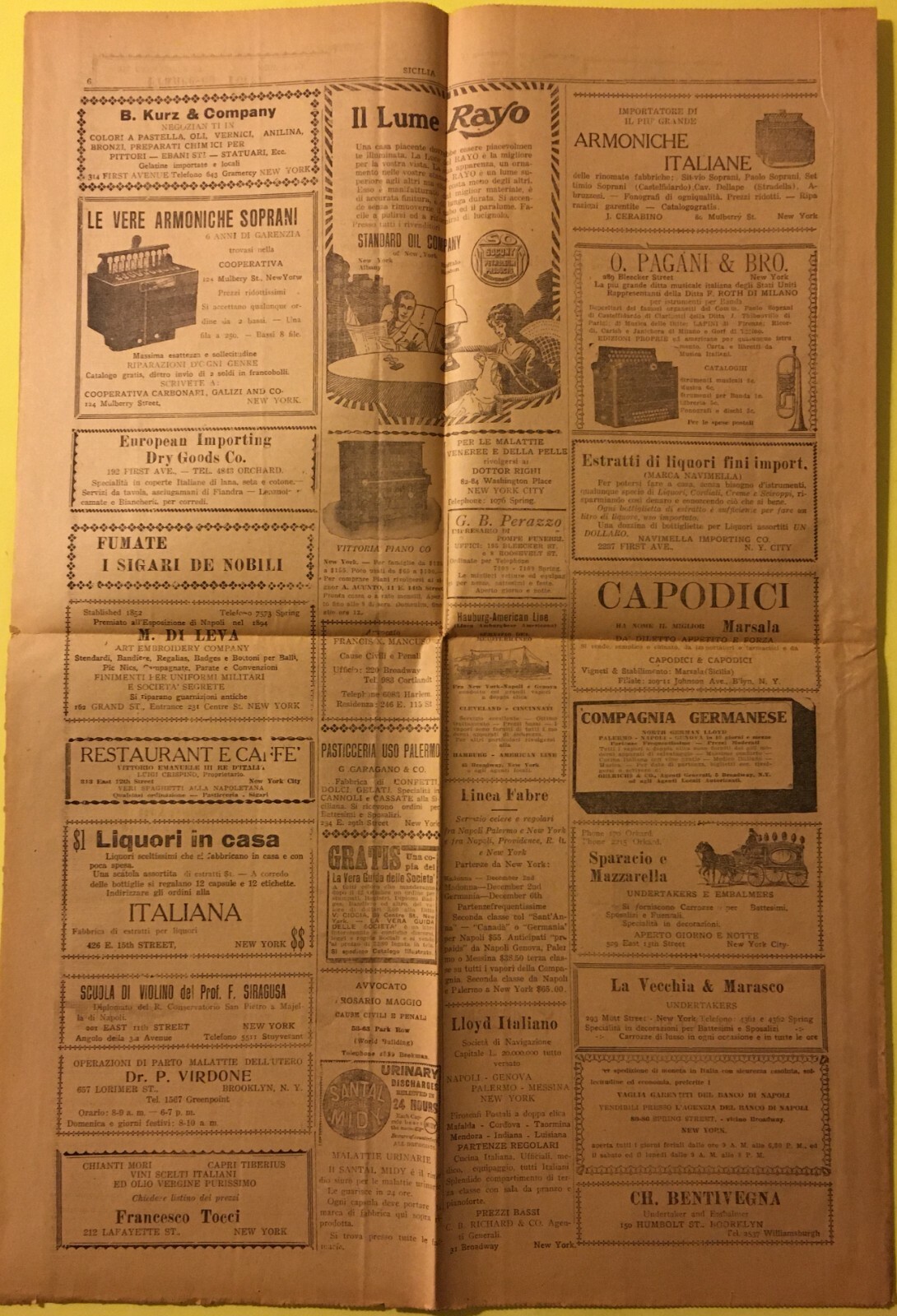 Sicilia: Emigrazione Siciliana In America, Palermo, Messina E Cronaca Di Villarosa, 1913