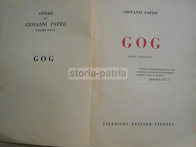 Giovanni Papini, Gog   Vallecchi, 1942