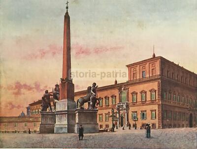 Arte Roma Antica: Animata Veduta A Colori, Palazzo Reale, Piazza Del Quirinale
