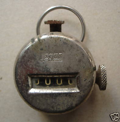 Contatore Manuale d'Epoca In Metallo Cromato