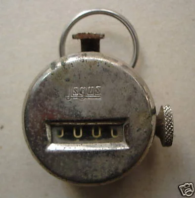 Vintage Handheld Counter in Chrome-Plated Metal