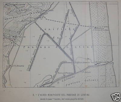 Sicilia: Lentini, Agraria, Bonifiche, Pantano Lentini E Gelsari, Masserie, Topografia