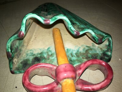Ceramica Artistica A Forma Di Ombrello, Pucci Umbertide, Portafiori Da Collezione