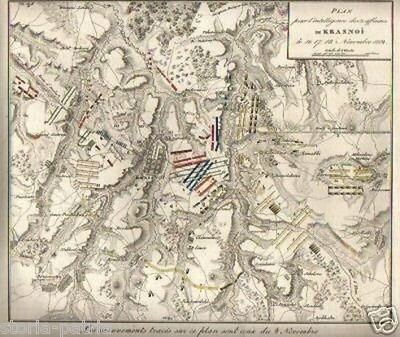 Battaglie Napoleoniche: Krasnoi, Antica Cartografia Del XIX Secolo