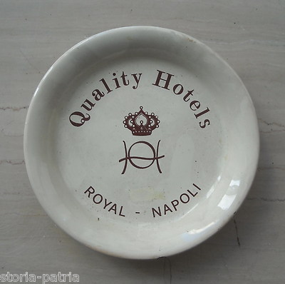 Napoli, Alberghi: Quality Hotels Royal. Posacenere Pubblicitario In Ceramica